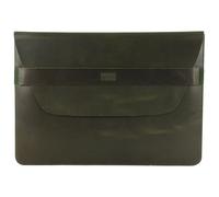 BUCKLE & SEAM Terra Leather Laptop Sleeve Crazy Horse M Olive