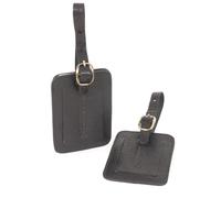 Bucklestone - Gepäckanhänger für Koffer aus Leder 2er Set Geschenkset - Kofferanhänger ID Etikett - Tags mit Adressschild - Bristol - Schwarz