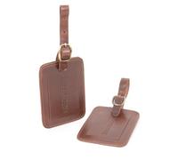 Bucklestone - Gepäckanhänger für Koffer aus Leder 2er Set Geschenkset - Kofferanhänger ID Etikett - Tags mit Adressschild - Bristol - Braun