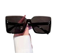 BUCROS Sonnenbrille Herren Big Square Frame Randless Sonnenbrille Uv400 Gradient Lensmodern Outdoor Travel Driving Sonnenbrille-Black