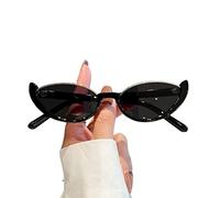BUCROS Sonnenbrille Herren Kleine Halbrahmen Sonnenbrille Frauen Katze Augen Vintage Moderne Brillen Luxusmarke Designer Sonnenbrille-Black