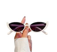 BUCROS Sonnenbrille Herren Kleine Halbrahmen Sonnenbrille Frauen Katze Augen Vintage Moderne Brillen Luxusmarke Designer Sonnenbrille-White