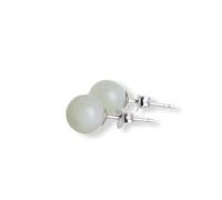 Budawi® Ohrstecker Serpentin Edelstein Kugel 8 mm mit 925 Sterling Silber Stift in Organza Beutel Naturstein Ohrringe