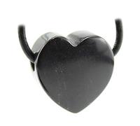 Budawi® Onyx Herz Anhänger | Schwarzer Edelstein Herz Kette | Naturstein Schmuck mit Lederband | Geschenk für Damen und Herren