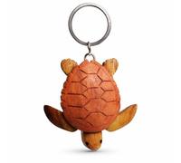Budawi® Schildkröte Schlüsselanhänger aus Holz | handgeschnitztes Accessoire | natürliches Geschenk