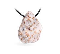 Budawi® Spinell in Matrix Anhänger | Edelstein Anhänger gebohrt roh | Naturstein Schmuck mit Lederband