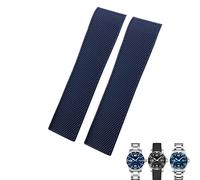 BUDAY Gummi-Uhrenarmband für Longines Master Conquest HydroConquest L3, wasserdicht, 19 mm, 20 mm, 21 mm, Schwarz / Grau / Blau, 20 mm, Azetat, Kein Edelstein