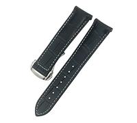 BUDAY Uhrenarmband für Omega Seamaster Diver 300 Aqua Terra AT150, Rindsleder, 19 mm, 20 mm, 21 mm, 22 mm, gebogenes Ende, 20 mm, Azetat, Kein Edelstein