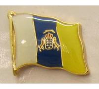 Buddel-Bini Versand Pin Anstecker Flagge Fahne Kanaren Kanarische Inseln Spanien Flaggenpin Badge Button Flaggen Clip Anstecknadel