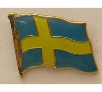 Buddel-Bini Versand Pin Anstecker Flagge Fahne Schweden Nationalflagge Flaggenpin Badge Button Flaggen Clip Anstecknadel