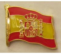 Buddel-Bini Versand Pin Anstecker Flagge Fahne Spanien mit Wappen Nationalflagge Flaggenpin Badge Button Flaggen Clip Anstecknadel