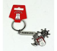 Buddel-Bini Versand Schlüsselanhänger Hamburg Wappen Anker Steuerrad Mitbringsel Deko Souvenir Schlüßelanhänger