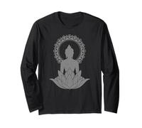Buddha Mandala Lotus Blume Yoga Zen Buddhismus Spirituell Langarmshirt