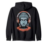 Buddha mit Kopfhörern Achtsamkeit Musik Boho Zen Buddhismus Kapuzenjacke