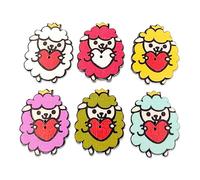 budiniao 25 Stück Holzknöpfe Schaf 2 Löcher Herz Scrapbooking Nähzubehör Verschlüsse Heimgebrauch Knopf zum Basteln