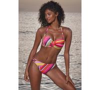 Bügel-Bandeau-Bikini BRUNO BANANI, Damen, Gr. 44, Cup E, bunt (orange bedruckt), Recycling-Polyester, bedruckt, Bikini-Sets, mit grafischem Druck (64202637-44) orange bedruckt