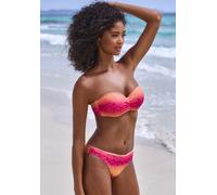 Bügel-Bandeau-Bikini BUFFALO, Damen, Gr. 36, Cup B, pink (pink, orange), Polyester, Recycling-Polyamid, Bikini-Sets, mit Farbverlauf, Topseller (45053129-36) pink, orange