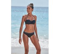 Bügel-Bandeau-Bikini JETTE, Damen, Gr. 42, Cup D, schwarz, Polyamid, Glitzerfäden, unifarben, Bikini-Sets, mit glitzernden Einsätzen (76031210-42) schwarz