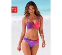 Bügel-Bandeau-Bikini LASCANA, Damen, Gr. 38, Cup C, lila (lila, pink), Polyamid, Farbverlauf, Bikini-Sets, im modischen Farbverlauf (522819-38) lila, pink