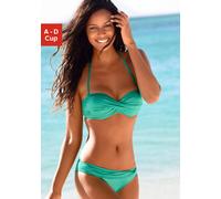 Bügel-Bandeau-Bikini LASCANA, Damen, Gr. 40, Cup D, grün (mint), Polyamid, glänzend, unifarben, Bikini-Sets, mit verschiedenen Trägervarianten (794193-40) mint