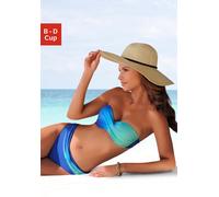 Bügel-Bandeau-Bikini LASCANA Gr. 44, Cup D, blau (blau, türkis) Damen Bikini-Sets (186336-44) blau, türkis