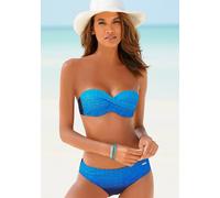 Bügel-Bandeau-Bikini LASCANA, Damen, Gr. 46, Cup D, blau, Polyamid, Farbverlauf, bedruckt, Bikini-Sets, mit Farbverlauf (19421008-46) blau