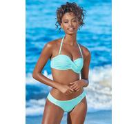 S.OLIVER Bügel-Bandeau-Bikini Damen mint-weiß Gr.38 Cup C
