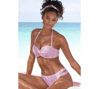 Bikini-Set mit Top in Wickel-Optik 40C pink|weiß