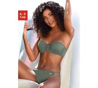 Bügel-Bandeau-Bikini-Top BENCH., Damen, Gr. 34, Cup A, grün (oliv), Microfaser, Polyamid, unifarben, Bikini-Oberteile, im Uni-Style (66926462-34) oliv