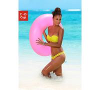 Bügel-Bandeau-Bikini-Top BUFFALO "Happy" Gr. 40, Cup D, gelb Damen Bikini-Oberteile (505259-40) gelb