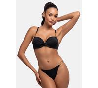 Bügel-Bandeau-Bikini-Top DORINA "Filao", Damen, Gr. 70, Cup C, schwarz, Obermaterial: 84% Polyester, 16% Elasthan, unifarben, Bikini-Oberteile, mit modischen goldfarbenen Kettendetails (76438807-70) s