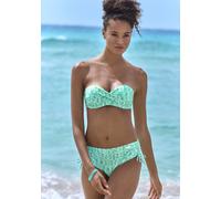 Bügel-Bandeau-Bikini-Top ELBSAND "Letra", Damen, Gr. 34, Cup E, grün (mint), Recycling-Polyamid, bedruckt, Bikini-Oberteile, mit tollem Wording (66007248-34) mint