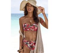 LASCANA Bügel-Bandeau-Bikini-Top Damen rot bedruckt Gr.40 Cup E