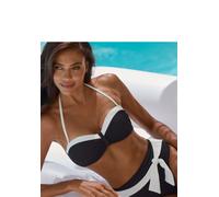 LASCANA Bügel-Bandeau-Bikini-Top Damen schwarz-creme Gr.44 Cup D