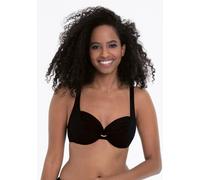 Bügel-Bandeau-Bikini-Top ROSA FAIA "Hermine", Damen, Gr. 44, Cup F, schwarz, Elasthan, Polyamid, unifarben, Bikini-Oberteile, mit Bügel, Trägerbreite gestaffelt, Rückenfutter, verstellbare Träger (181