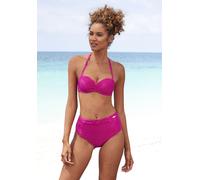 Bügel-Bandeau-Bikini-Top SUNSEEKER "Loretta", Damen, Gr. 42, Cup E, pink, Microfaser, Polyamid, Strukturmuster, strukturiert, unifarben, Bikini-Oberteile, mit Strukturmuster (96084234-42) pink