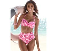 VIVANCE Bügel-Bandeau-Bikini-Top Damen neonpink-weiß Gr.38 Cup A