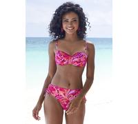 Bügel-Bandeau-Bikini-Top VIVANCE "Pretty", Damen, Gr. 44, Cup E, pink (pink bedruckt), Recycling-Polyamid, Paisleymuster, bedruckt, Bikini-Oberteile, mit modischem Paisleymuster und Wickeloptik (50503