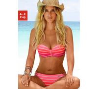 VENICE BEACH Bügel-Bandeau-Bikini Damen pink-gestreift Gr.42 Cup C