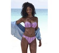 Bügel-Bandeau-Bikini VIVANCE, Damen, Gr. 38, Cup B, rosa (rosa bedruckt), Polyamid, bedruckt, Bikini-Sets, mit Zierperlen (42094265-38) rosa bedruckt