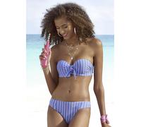 VIVANCE Bügel-Bandeau-Bikini Damen blau-creme Gr.42 Cup E