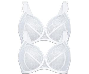 Bügel-BH ANITA "2er Pack Bügel BH Selma", Damen, Gr. 85, Cup F, weiß (weiß weiß), Spitze, Obermaterial: 84% Polyamid PA. 16% Elasthan EL., BHs Bügel-BH (33482928-85) weiß weiß
