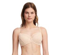 Bügel-BH CHANTELLE "FLORAL TOUCH", Damen, Gr. 75, Cup H, beige (golden beige), Obermaterial: 75% Polyamid, 25% Elasthan, BHs Bügel-BH, florale Spitze mit wrap-over Effekt (73309820-75) golden beige