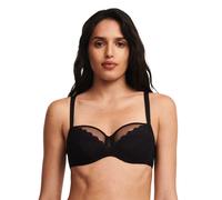 Bügel-BH CHANTELLE "FLORAL TOUCH", Damen, Gr. 90, Cup G, schwarz, Obermaterial: 75% Polyamid, 25% Elasthan, BHs Bügel-BH, florale Spitze mit wrap-over Effekt (51814702-90) schwarz