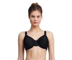 Bügel-BH CHANTELLE "HEDONA", Damen, Gr. 70, Cup D, schwarz, Obermaterial: 75% Polyamid, 25% Elasthan, BHs Bügel-BH, blickdichtes Gewebe, Guipure Spitze, leichter Minimizer-Effekt (12344347-70) schwarz