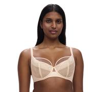 Bügel-BH CHANTELLE "PLAY", Damen, Gr. 75, Cup E, golden beige, Obermaterial: 71% Polyamid, 29% Elasthan, BHs Bügel-BH, Spitze, Tüll, blickdichtes Gewebe, Cut-Outs am Mittelsteg (55358716-75) golden be