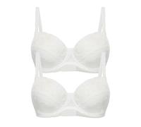 Bügel-BH CONTURELLE "2er Pack Bügel BH Provence", Damen, Gr. 70, Cup i, weiß (weiß weiß), Stoff, Obermaterial: 66% Polyamid PA. 24% Polyester PES. 10% Elasthan EL., BHs Bügel-BH (77236846-70) weiß wei