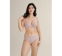 Bügel-BH CONTURELLE "Mille Fleurs", Damen, Gr. 90, Cup C, lila (lila lotion), Obermaterial: 74% Polyamid, 22% Polyester, 4% Elasthan, gestreift, BHs Bügel-BH, Dekorativer Außenträger in High-Apex-Opti