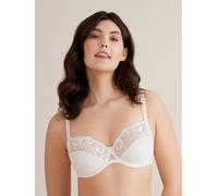 Bügel-BH CONTURELLE "Provence", Damen, Gr. 95, Cup F, rosa (porcelain rose), Obermaterial: 66% Polyamid, 24% Polyester, 10% Elasthan, BHs Bügel-BH, Dekorativer Außenträger ist elastisch und längenvers