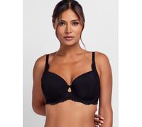 Bügel-BH DORINA "ANAHI", Damen, Gr. 110, Cup G, schwarz, Spitze, Obermaterial: 61% Polyamid, 22% Polyester, 17% Elasthan, unifarben, BHs Bügel-BH, zarte florale Spitzenverzierung, leicht gepolsterte, 